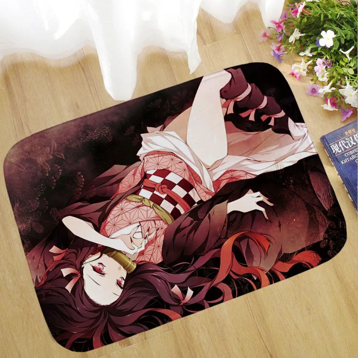 Kimetsu No Yaiba плюшевые ковровые покрытия игрушка коврик мультфильм аниме Kamado ковер водонепроницаемый нескользящий подарок для детей Прямая - Цвет: 14