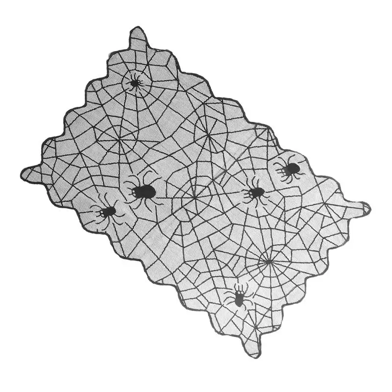 Halloween Lace Tablecloth Black Spider Web Table Cloth Table Covers Halloween Table Mat For Halloween Party Decoration