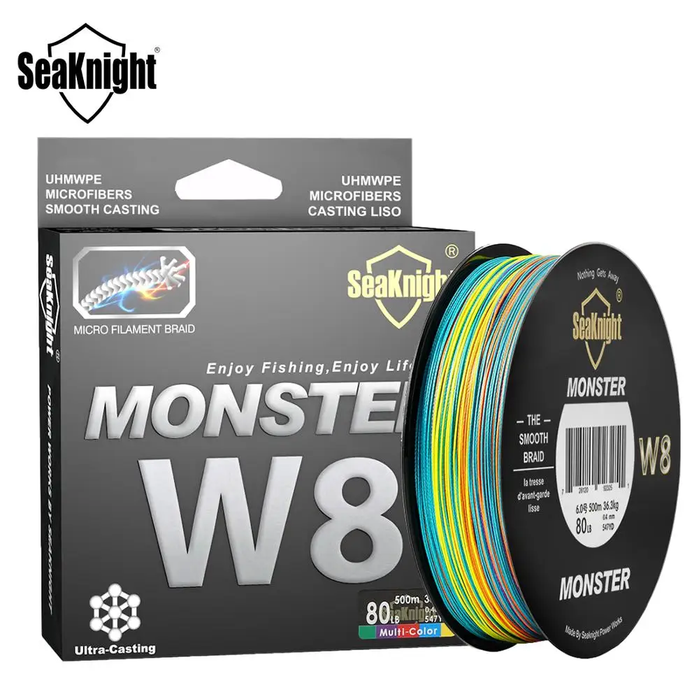 SeaKnight бренд MS W8 разноцветная 8 нитей PE леска 300 м 500 15 20 30 40 50 80 100 фунтов гладкая