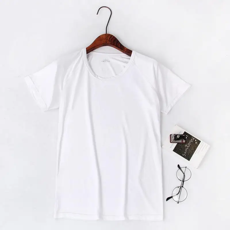 Новая Летняя шелковая рубашка для сна с коротким рукавом, однотонные ночные рубашки, лидер продаж, ночная рубашка с круглым вырезом, повседневный мужской домашний Топ большого размера 3XL - Цвет: White