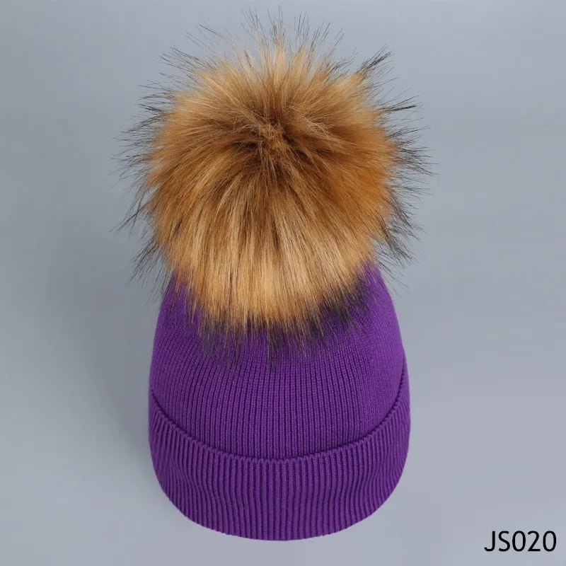 hat Rose purple Girita женская вязаная шапка зима шапки с флисовой подкладкой вязаные шапочки помпон мех женские теплые шапки - Цвет: hat Rose purple