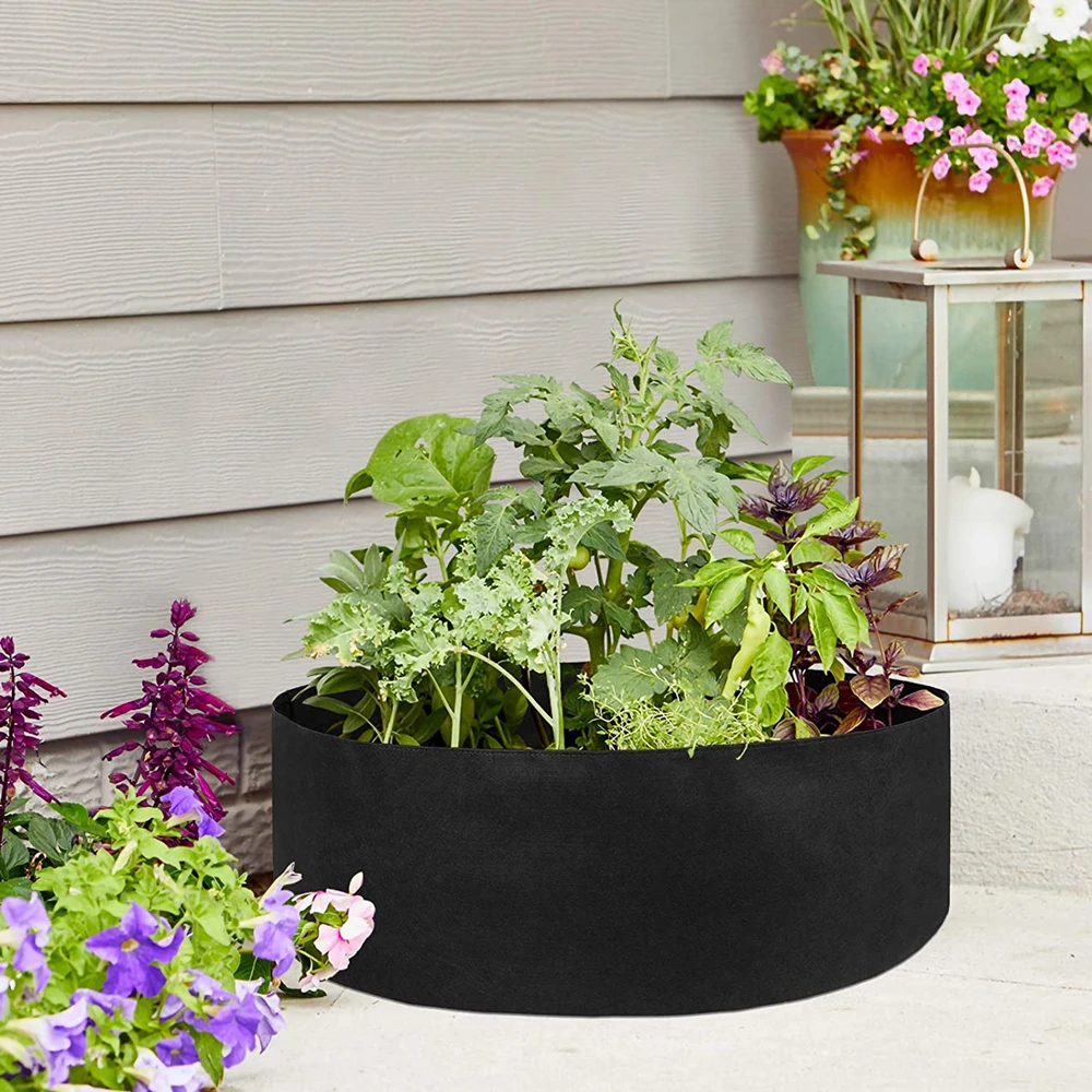 10/40/50/100 Gallons fabric garden raised bed round planting container grow bags fabric planter pot for plants nursery pot indoor flower pots