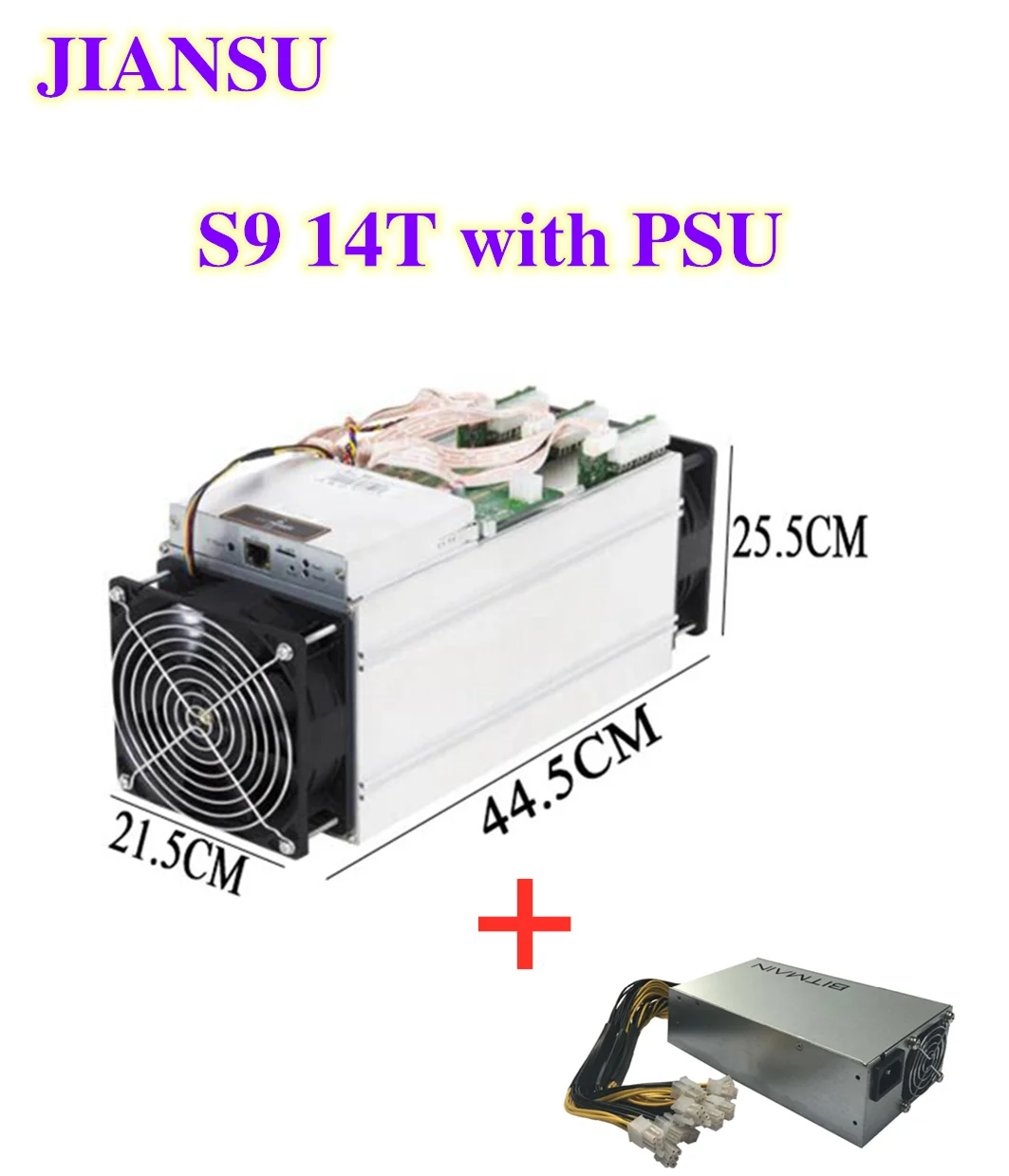 Майнер биткоинов AntMiner S9 б/у 14T 14000Gh/s 14th/s Bitmain с блоком питания 16 нм 1372 Вт BM1387