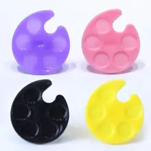 Милый мини-дизайн ногтей пластиковая палитра-напальчник кольцо дизайн регулируемый Гель-лак живопись цветные палитры Инструменты Контейнер для лака для ногтей