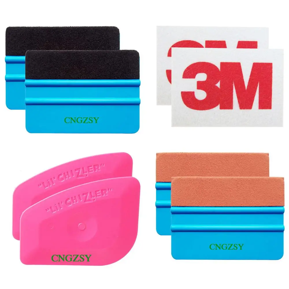 

8pcs Wool Squeegee Suede Felt Scraper Car Auto Vinyl Mini Pink LIL' CHIZLER Window Cleaner Decal Installation Tools Kit K49