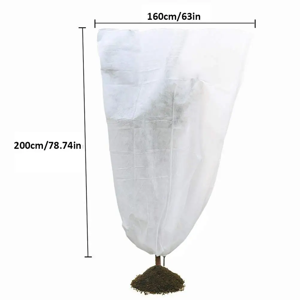 White 1.6x2m 4 Sizes Plant Protection Bags Cold Winter Cover Plants Garden tool Plant Cover bag Non-woven Fabrics Insect Organic Net Frost - Цвет: White 1.6x2m