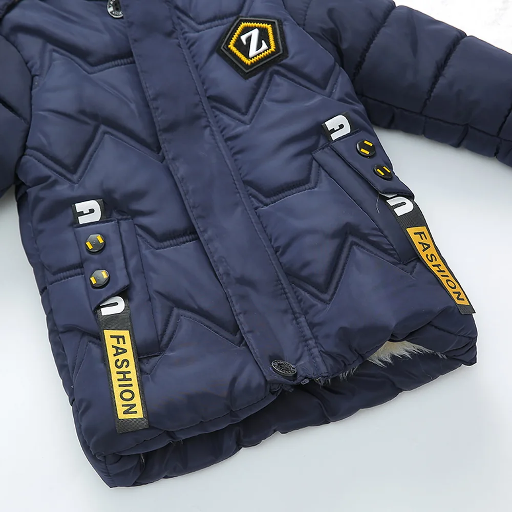 Best 2019 fashion boys winter warm hooded jackets children s wear garments coats toddler boy clothes kid Mid Long Cotton coats D20