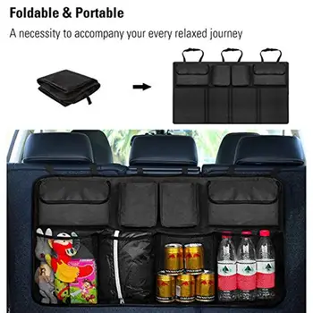 

Car Storage Bag Car Seat Back Storage Bag Trunk Storage Bag Large Capacity Creative Car Accessories Travel Storage Bag Dropship