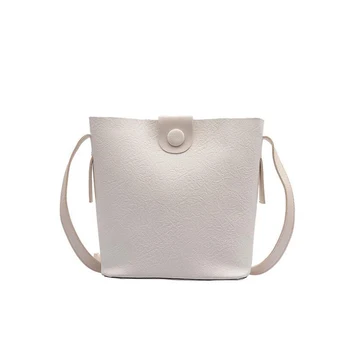 

Casual Female Bucket Bag 2020 Solid Color Wild Messenger Bag Quality PU Leather Small Bag Designers Shoulder Crossbody Bag