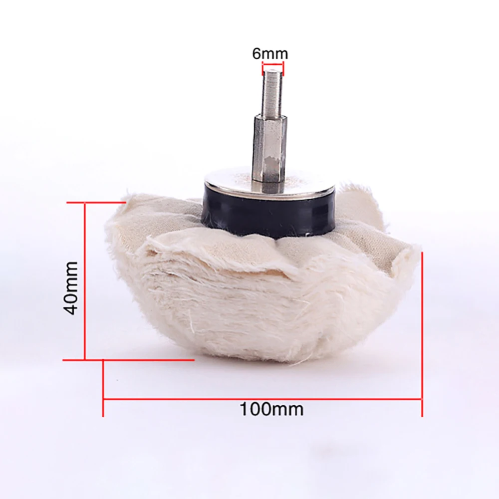 4pcs/sets Polishing Buffing Pad Mops Wheel Shank Cone Tapered Rotary For Manifold Aluminum Stainless Steel Chrome Color White