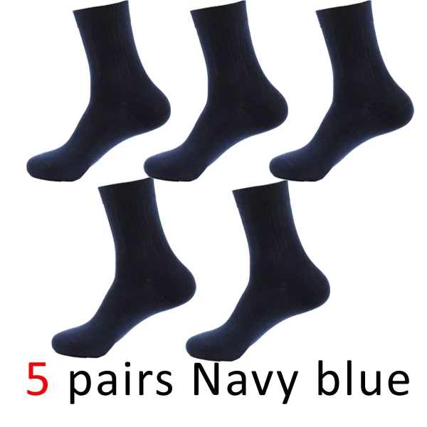 VERIDICAL, хорошее качество, мужские носки, хлопок, длинные, бизнес, harajuku, для диабетиков, пушистые носки, meias masculino calcetines, 5 пар/лот - Цвет: Navy blue
