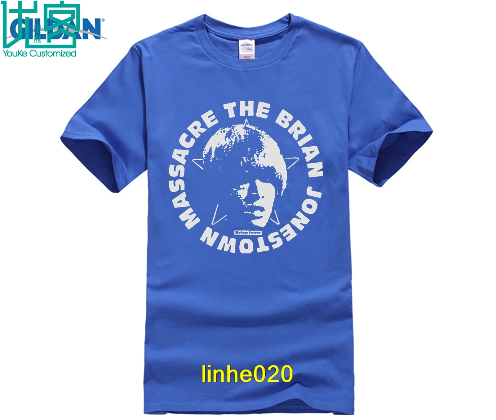 Футболка с надписью «logo' The Brian Jonestown Massacre»-Новинка! Футболки; брендовая одежда; приталенная одежда с принтом и круглым вырезом