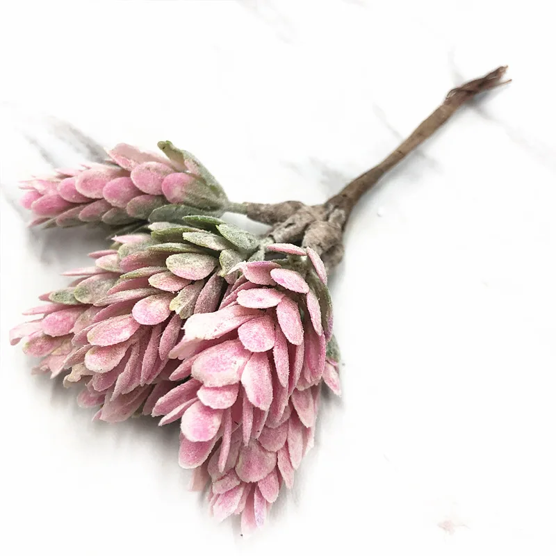 Pink YOOROMER 6 шт. искусственная сосна орехи искусственный трава Букет Рождественский головной убор домашний DIY Скрап свадебные декорации цветок - Цвет: Pink