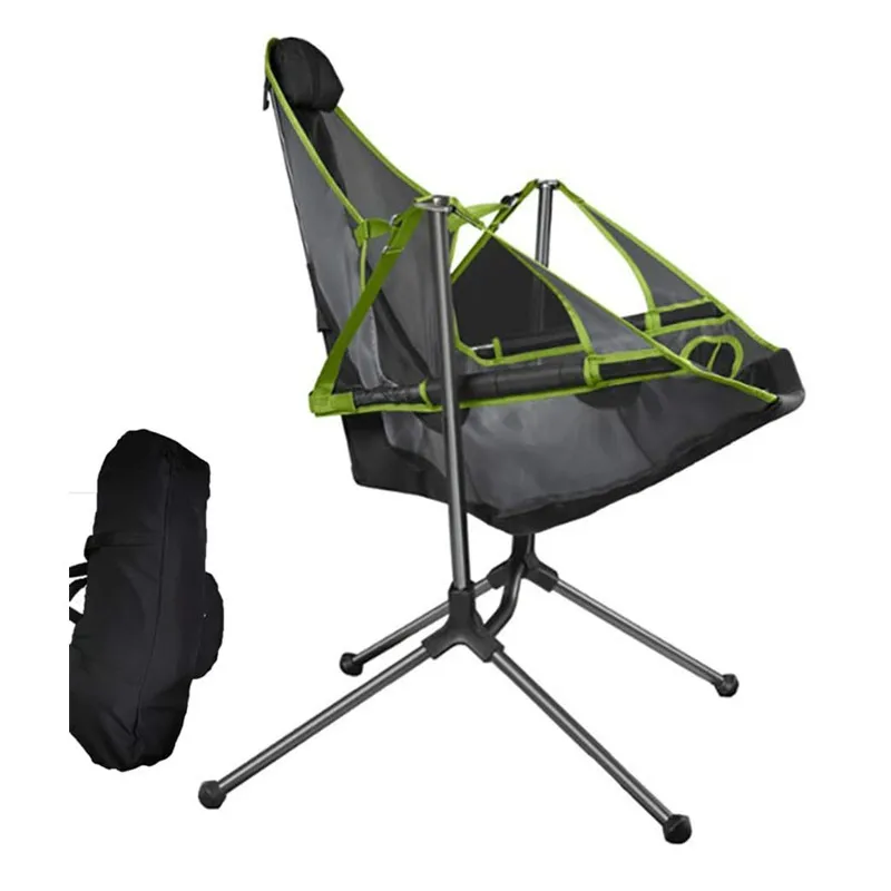 New Folding Chair Outdoor Portable Rocking Chair Park Swing Beach Chair Family Hammock 3
