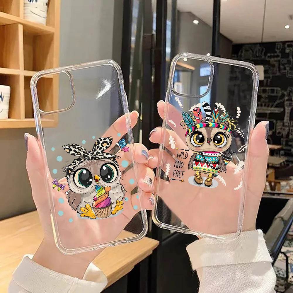 Cute Owl Cartoon Girl Gifts Phone Case For Huawei P Mate P10 P20 P30 P40 10 20 Smart Z Pro Lite 2019 transparent fashion shell | Мобильные
