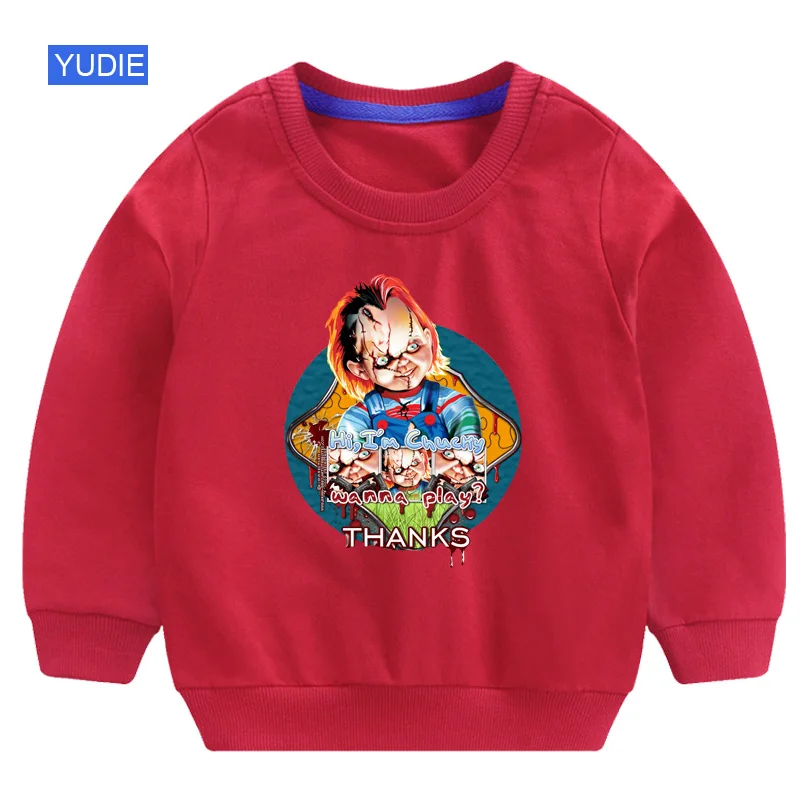 Детские толстовки playera chuky/милая детская одежда на Хэллоуин для мальчиков; костюм для детей; хлопковый пуловер; топы с рисунками животных; 2 года - Цвет: 08