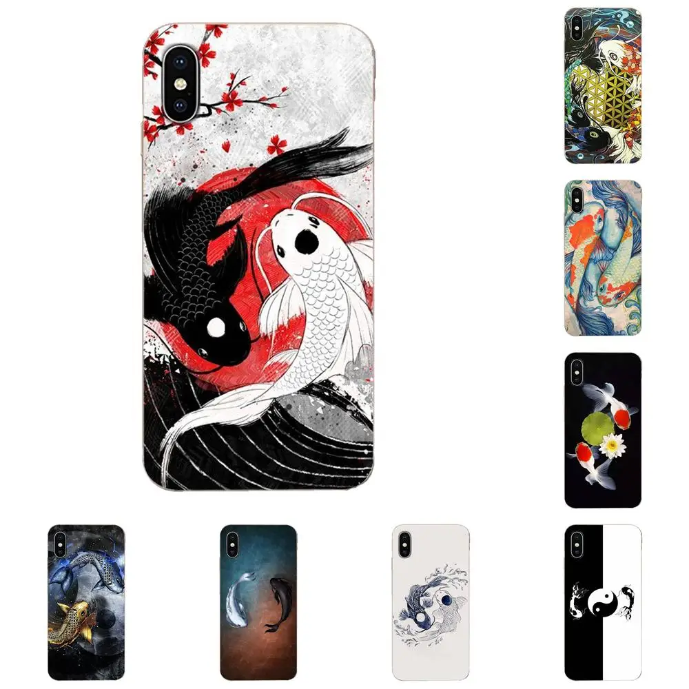 Для Apple iPhone 11 Pro X XS Max XR 4 4S 5 5C 5S SE 6 6S 7 8 Plus Мягкий ТПУ крутой лучший чехол для Yin Yang Koi