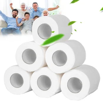 

Hot 2/4/6 Roll Toilet Paper Bulk Roll Bath Tissue Bathroom White Soft 4 Ply for Home G66