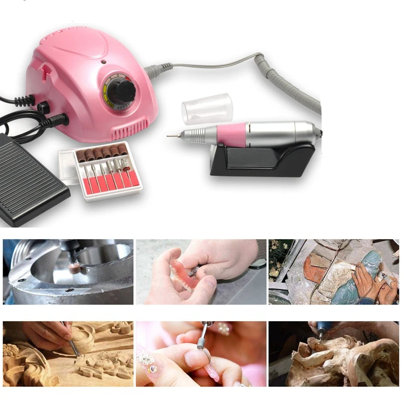 Электрическая машинка для полировки ногтей, 35000 об/мин, маникюрная дрель, пилка для ногтей, фрезерный станок, оборудование для ногтей для ювелирных изделий, для резьбы ногтей