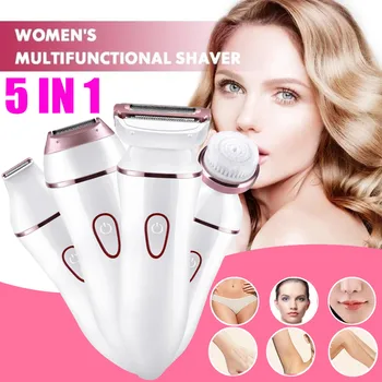 

5-In-1 IPX7 Waterproof Multifunctional Trim Smooth and Painless Lady Electric Shaver Fine Eyebrows Washing Instrument