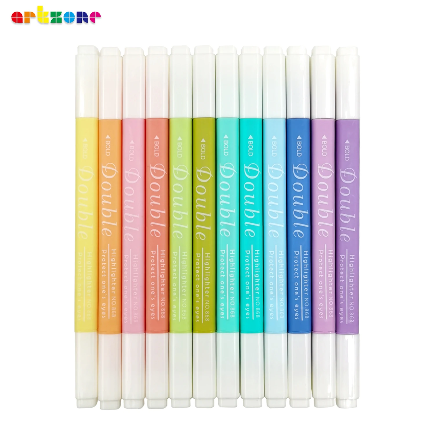 

Pastel Highlighters, 12Pcs Dual Tip Square Highlighters Assorted Colors, No Bleed Highlighter Markers for Bible Books Journaling