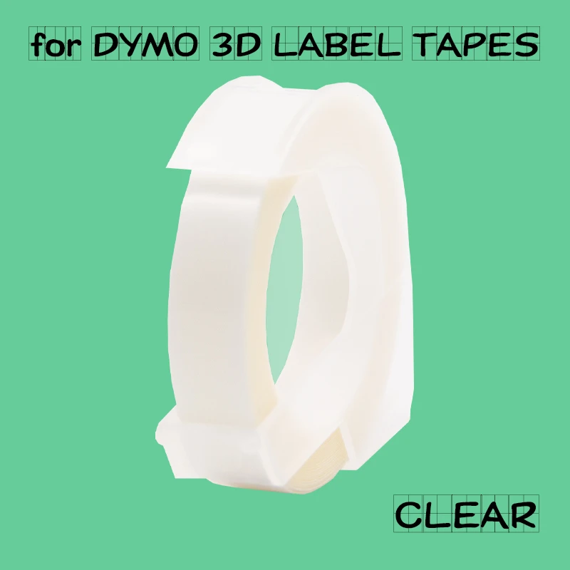 UniPlus 9Mm Jelas Label Tape untuk Dymo 3D Embossing Stong Perekat Label  Maker S0717930 S0717910 S0720020 1610 Label Printer