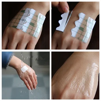 

100 Pcs/set Medical Transparent Tape PU film Adhesive Plaster Waterproof Anti-allergic Medicinal Wound Dressing Fixation Tape