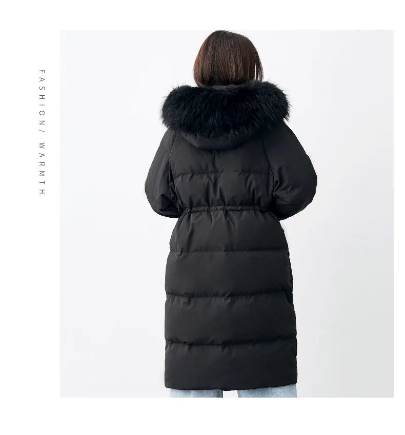 Yaloo/Yaloo down Jacket Women's Mid-length New Style Hot Selling Korean-style Duck down-Style Large Fur Collar Coat