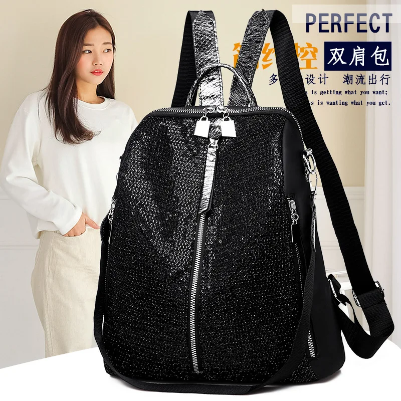 

Oxford Cloth Mesh Backpack 2019 New Style Large-Volume Women's Travel Cool Versitile Fashion Multi-functional Backpack