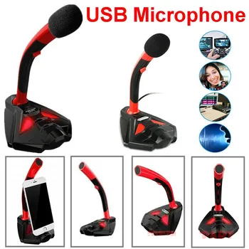 

New Rotatable Flexible Computer Microphone USB/3.5mm Interface Audio Recording Studio Gaming for PC Desktop Laptop