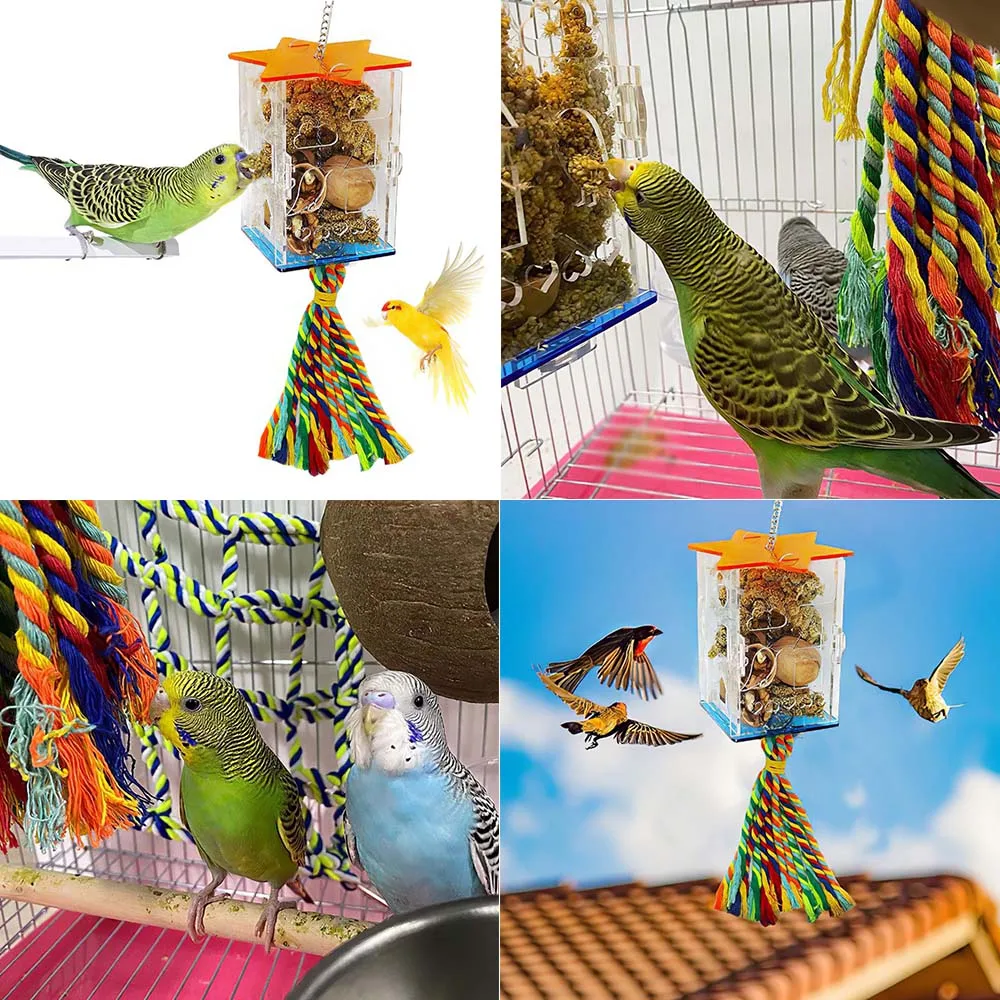 

Colorful Parrot Training Toy Woven Seaweed Bird Foraging Wall Toy Climbing Chewing Pad Toy Parrot Chewing Tool