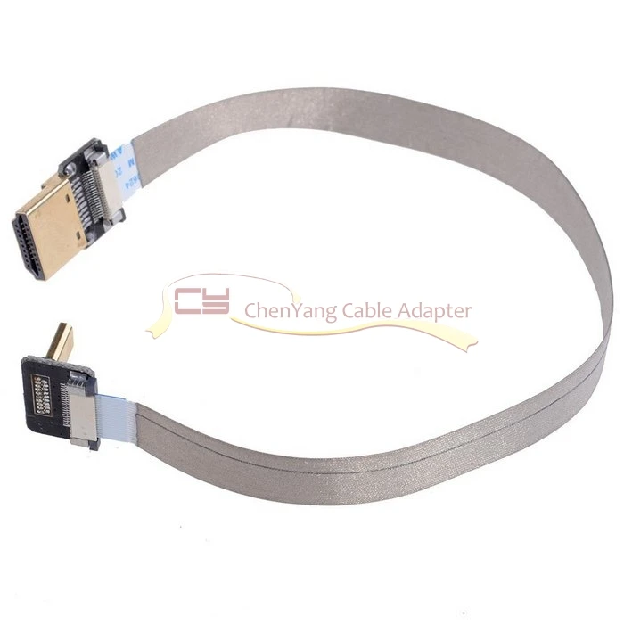 Micro HDMI 90 градусов вверх угловой FPV к HDMI Мужской FPC плоский кабель для мультикоптера аэрофотосъемки A5000 A6000 A7R 0,2 m/0,5 m