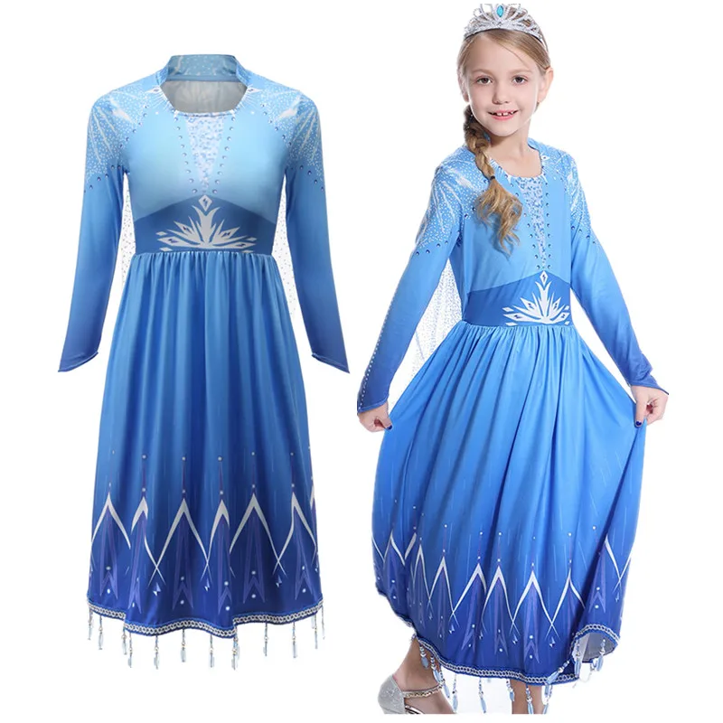 Новое платье для девочек Анна Эльза 2 шт. Бандажное Снежная королева принцессы