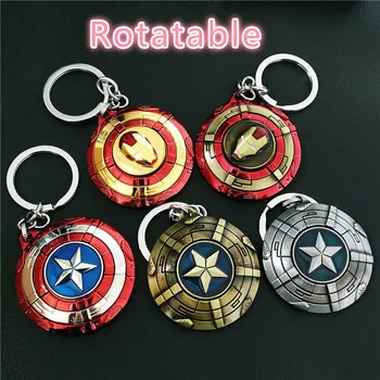 

12PCS/LOT Movie Avengers 4 Keychians Surrounding Marvel Series Key Chain Captain America Iron Man Rotating Keychain Pendant