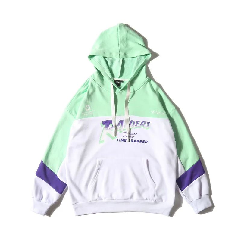 Patchwork Casual Women’s Hoodies Autumn Hip Hop Swetashirt Streetwear Clothing 2Colors Cotton Hoody - Цвет: white hoodie