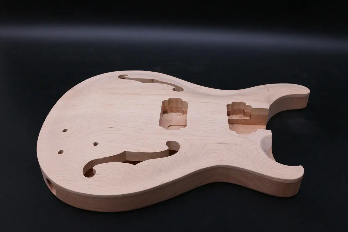 Необработанный корпус гитары из красного дерева и клена полуполая электрогитара