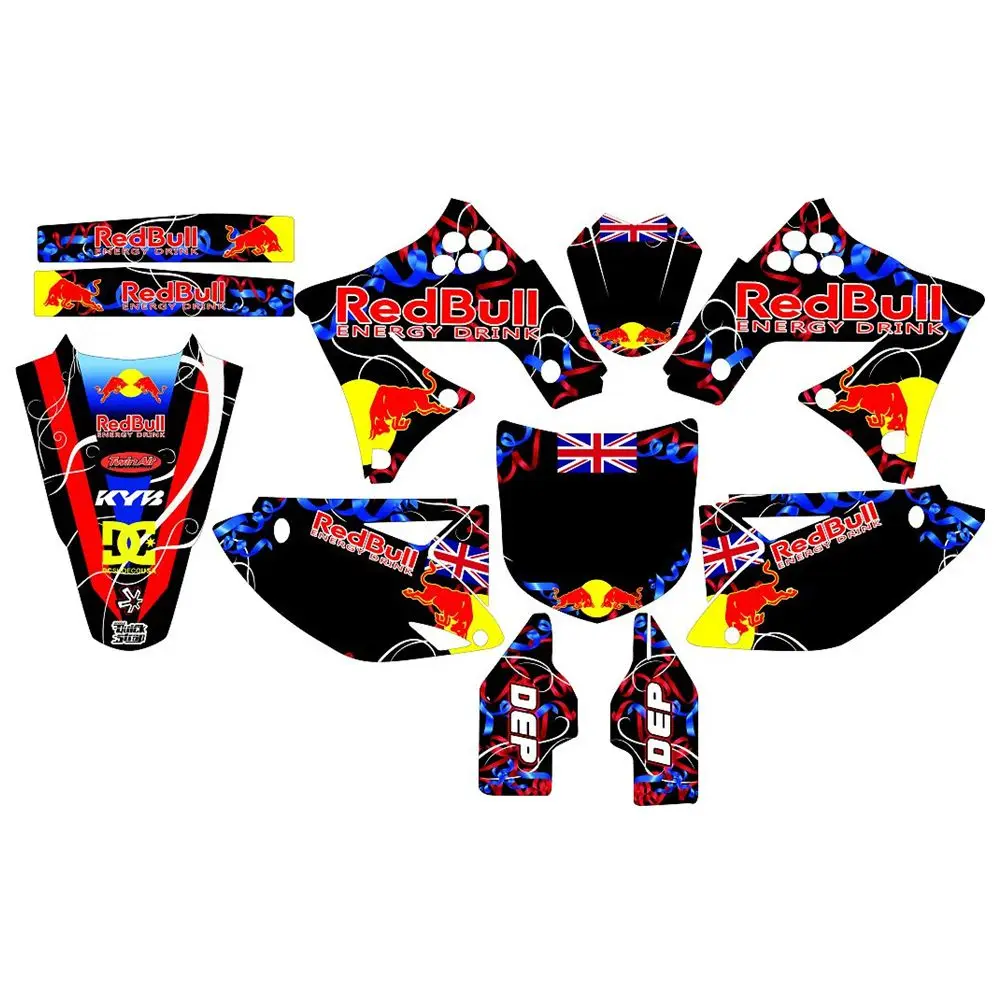 

For Kawasaki KXF250 2009-2012 New Bull Full Graphics Decals Stickers Custom Number Name 3M Bright Matte Stickers Waterproof