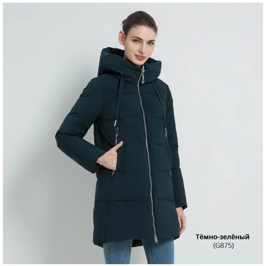 ICEbear New Winter Women's Jacket High Quality Long Coat Fashion Women's Clothing Brand Windproof Warm Jacket GWD18272I