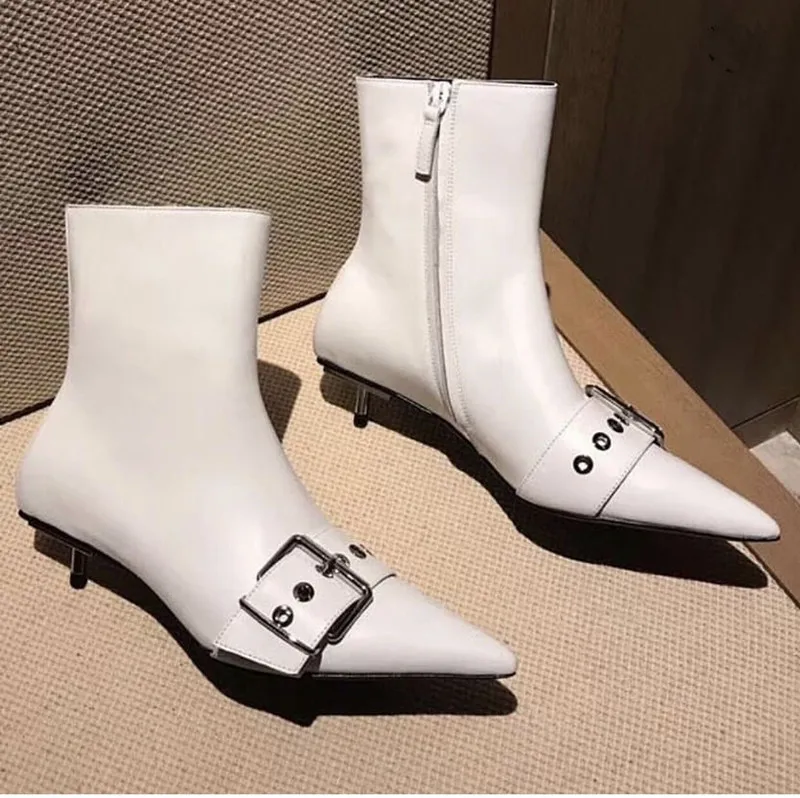 Ботильоны на каблуке с острым носком; зимняя обувь; botas mujer; коллекция года; на молнии; Bota Feminina; Брендовая обувь; женские мотоциклетные ботинки
