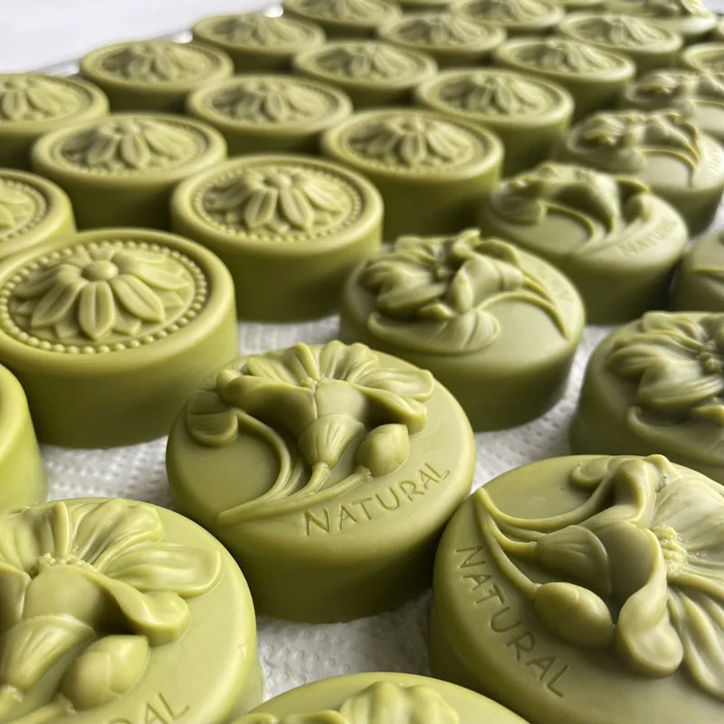 Silicone Mold Round Silicone Soap Mold Flower Silicone Mould for Natural Soap Decorating Scented Wax Melt Molds