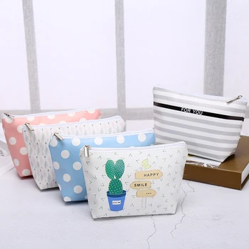 

Fashion Women Travel Makeup Bag Cosmetic Pouch Zip Pu Small Cosmetic Bag Pouch Waterproof Wash Organizer Pouch Case