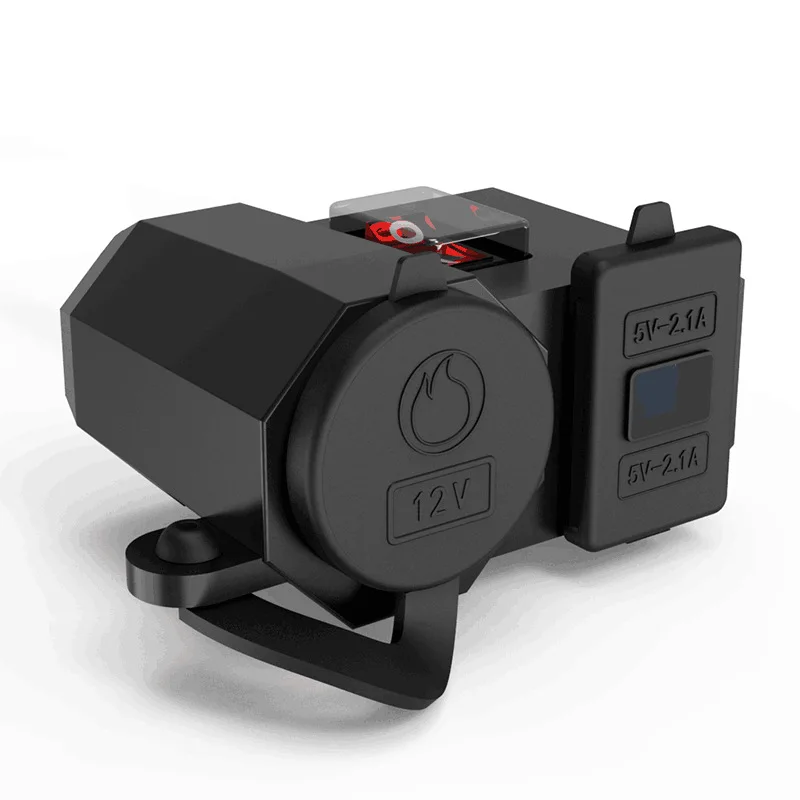 Зарядное устройство для мотоцикла с двумя USB портами 12 24 В светодиодный вольтметр