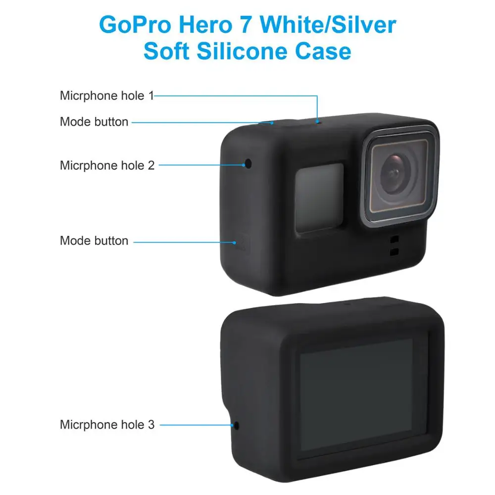 GoPro Hero 7 белый/серебристый набор аксессуаров для наружного альпинизма чехол