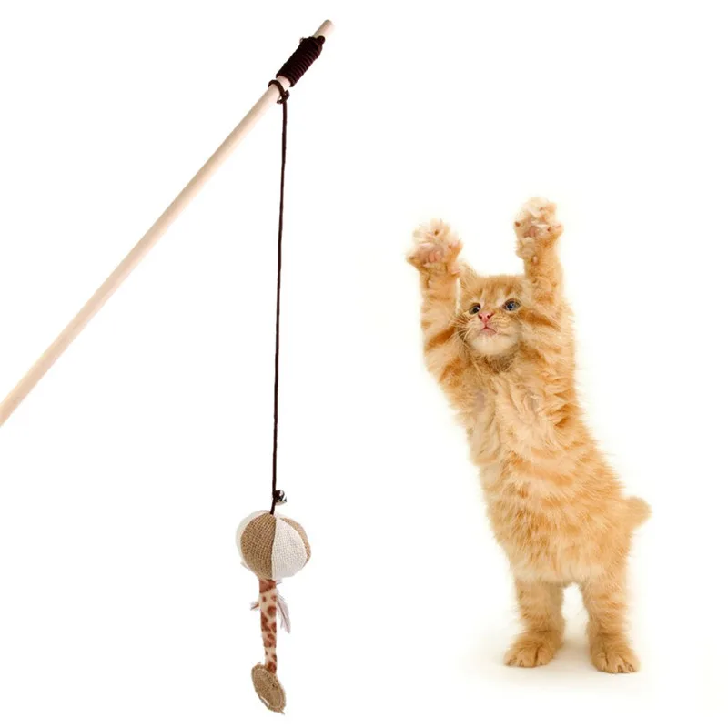 1 шт. Pet Catcher игрушка деревянный полюс с колокольчиками игрушки для котят интерактивные игрушки для кошек перо, манок товары для кошек высокое качество