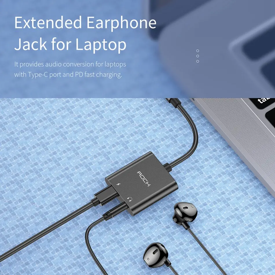 ROCK usb type C аудио адаптер тип-c до 3,5 мм разъем для наушников аудио конвертер 60 Вт PD кабель для быстрой зарядки для huawei P30 P20 Xiaomi