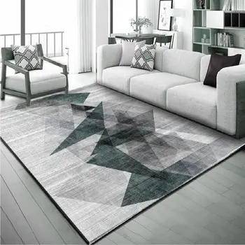 

Nordic Modern Large Size Living Room Carpet Bedroom Bedside Geometric Office Coffee Table 3D Easy Care Non-slip Rug Custom Made