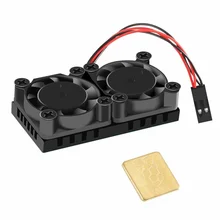 Raspberry Pi Dual Fan Cooling Fan + Heatsinks with Thermal Conductive Adhesive Tape for Raspberry Pi 3 B 2 Model B+