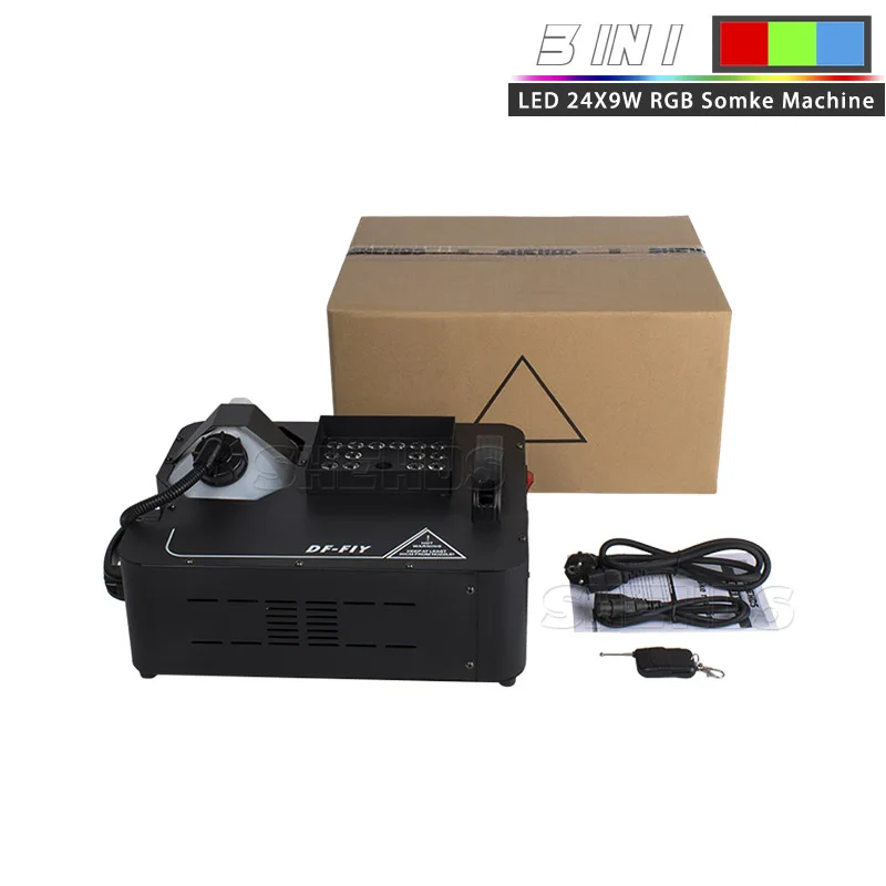 24X9W RGB 3in1 900 Вт дымовая машина RGB 3в1 DJ диско 24x9 Вт 1500 Вт беспроводной пульт дистанционного Fogger эжектор для рождественской вечеринки 400 Вт противотуманная машина DJ сценический эффект - Цвет: 24X9W RGB 3in1