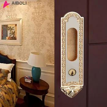 

2pcs Mortice Sliding Door Lock Hidde Handle Interior Door Pull Lock Modern Anti-theft Room Wood Door Lock Furniture Hardware