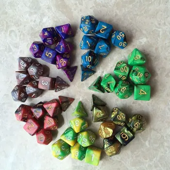 

49 pcs/Set Digital dice Game dices set Polyhedral Dice For Dungeons and Dragon Board Game Dice (7 Sets)